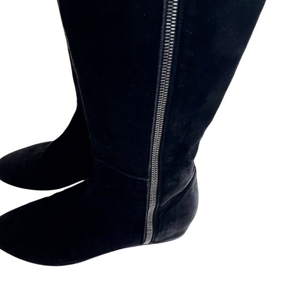 Stuart Weitzman Black Suede Hidden Wedge Below Knee Tall Boots Size 5.5M - Picture 5 of 13